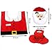 Christmas Decorations Happy Santa Toilet Seat Cover and Rug Set for Bathroom by GIM (Santa Claus)
