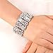 EVER FAITH Women's Austrian Crystal Teardrop 8-Shaped Knot Elastic Stretch Bracelet Clear