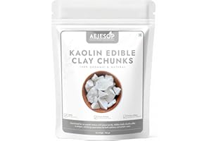 Aejesop Kaolin Edible Clay Chunks, 100% Organic Natural White Clay, Fresh Packed, 3.5oz/100g