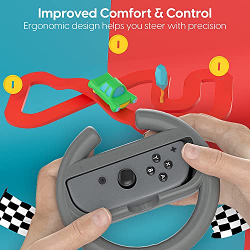 TALK WORKS Steering Wheel Controller for Nintendo Switch 2 Pack Switch Racing Games
