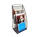 Mind Reader 4 Pocket Metal Mesh Newspaper and Magazine Rack, Black