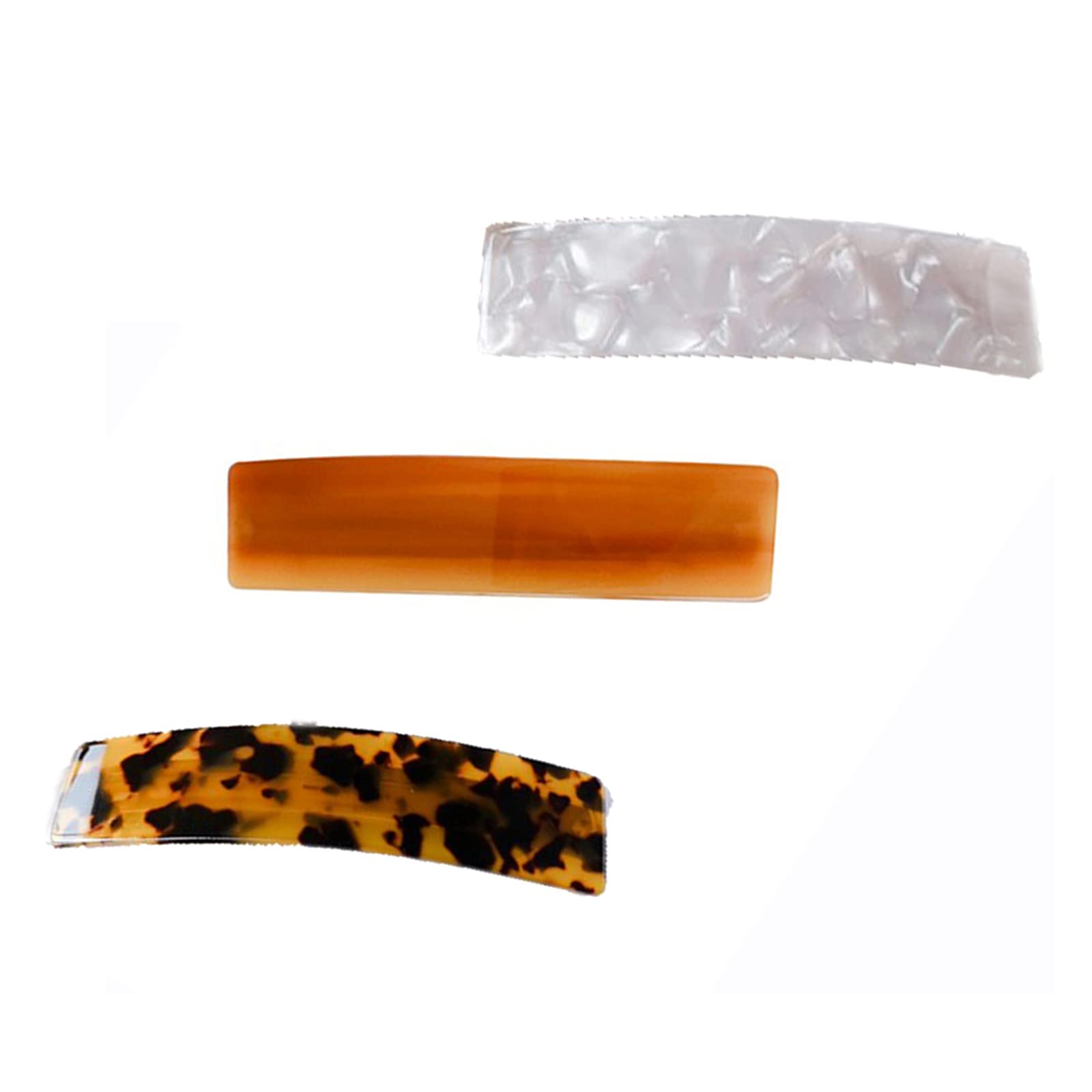 3 Pieces Hair Clasps, Rectangular Barrette Ponytail Holder Clip Grip, Simple Retro Classic Large Barrettes Hair Pins, Spring Barrette Hairpin Accessory, Exquisite Hair Clips For Ladies, Women, Girls