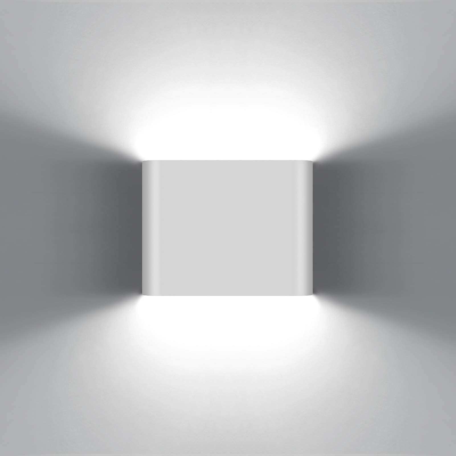 KAWELL 6W Modern Wall Lamp LED Wall Light Up Down Aluminum Wall Wash Lights Waterproof IP65 Outdoor Indoor for Bedroom Living Room Bathroom Stairs Porch Corridor Hallway, White 6000K