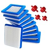 HOODELL 10 Pack 491588S Air Filter + 394358 Fuel Filter for Briggs and Stratton 491588 4915885, Toro 20332, Craftsman 33644, Pro Performance for Push Lawn Mower