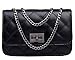 Urban CoCo Quilted Classic Single Flap Cross Body Messenger Shoulder Purse Bag Chain Strap (black)