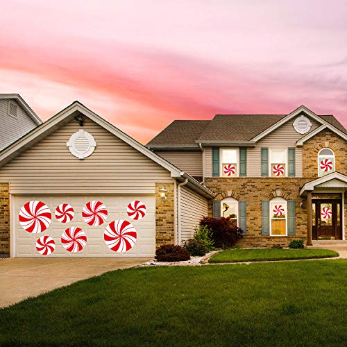 ALLADINBOX Peppermint Floor Window Wall Decals Stickers for Thanksgiving Christmas Valentine's Day Candy Party Decoration 10 Pcs