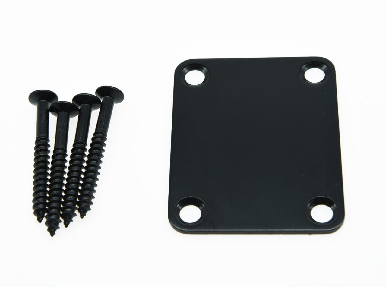 Electric ST Guitar Neckplate Metal Neck Plate Fits Strat Black