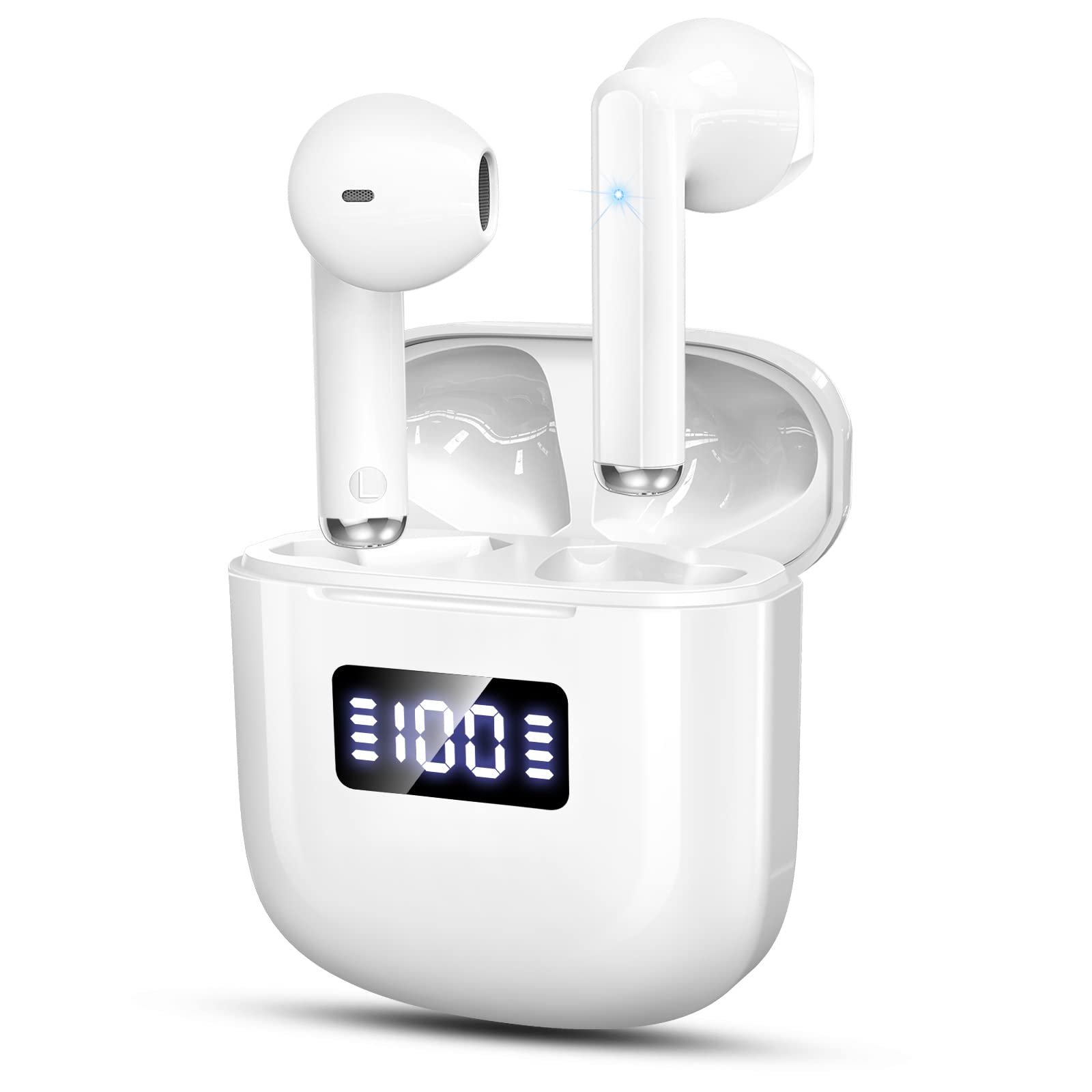 GCBIG Wireless Earbuds, Bluetooth 5.3 Headphones, 25H Playtime Headphones Wireless with 4 Mics, IP7 Waterproof Headphones Bluetooth Sport HiFi Stereo, ENC Clear Call Earphones Bluetooth in Ear USB-C