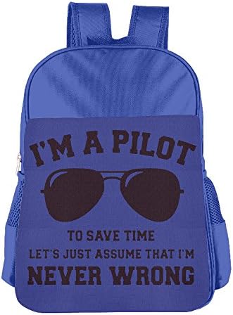 I'm A Pilot I'm Never Wrong Flight School Teenager Schoolbag School Bag School Backpack For 4-15 Years Old RoyalBlue