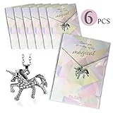 Unicorn Party Favors For Girls (6PCS) Gorgeous Friendship Necklaces Set With Thank You Cards, Individually Packaged [uMicorns]