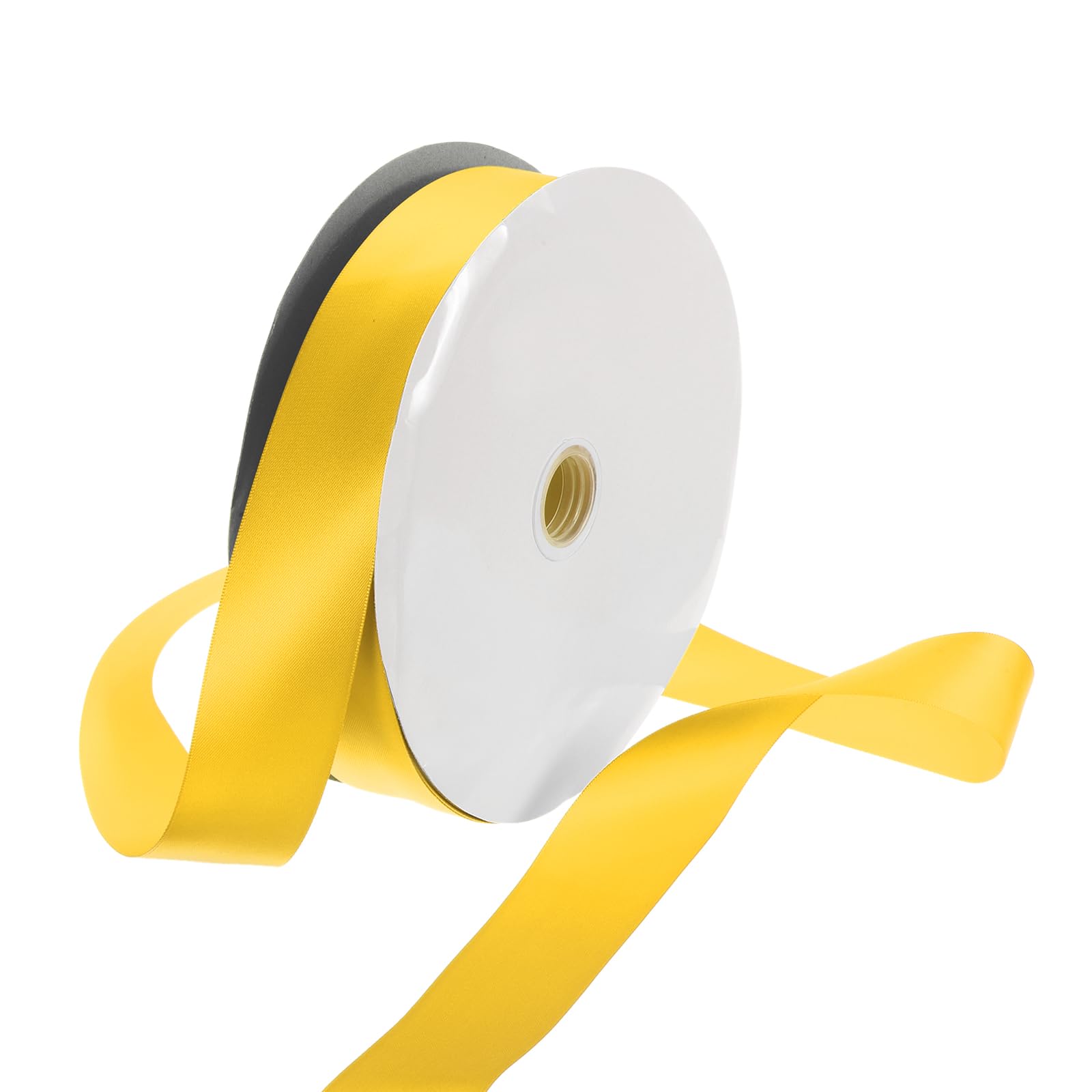Rebower 38mm Satin Ribbon 91m Thick Double Face Grosgrain Silk Ribbon, [for Gift Wrapping, Hair Bows, Wedding, Cake, Flower] - 100 Yard/300ft/Olive Yellow