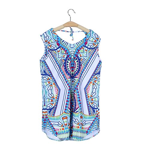 Sunfei ® Women V-neck Casual Sleeveless Slim Summer Dresses Printed Party Dress