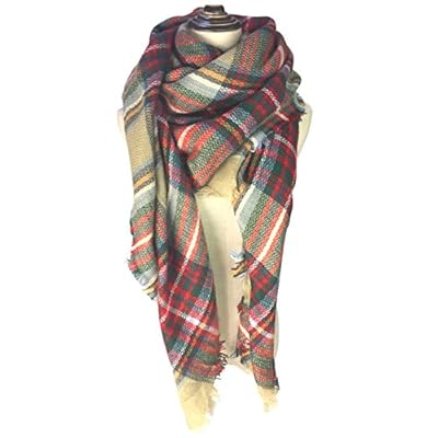 Women's Fall Winter Chunky Scarf Classic Tassels Soft Plaid Tartan Warm Scarves Gorgeous Wrap Shawl Large Blanket Women's Fall Winter Chunky Scarf Classic Tassels Soft Plaid Tartan Warm Scarves Gorgeous Wrap Shawl Large Blanket