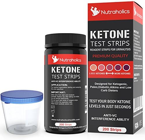 Ketone Strips - Perfect for Testing Ketosis on The Ketogenic Diet, 200 Strips Including Urine Cup