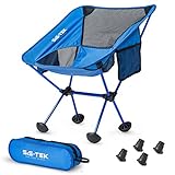 Portable Ultralight Heavy Duty Folding Compact Camping Chair by Sis-Tek Deep Seat Comfy Fabric Breathable Mesh Innovative No Sink Feet for Outdoors Fishing Festival BBQ Beach Backpacking Picnic Travel