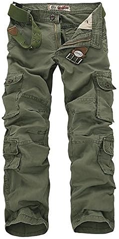 V1 Clothing CO NiuZi Mens Loose Fit Cotton Casual Military Army Cargo Camo Combat Work Pants (28, 025 Army Green)