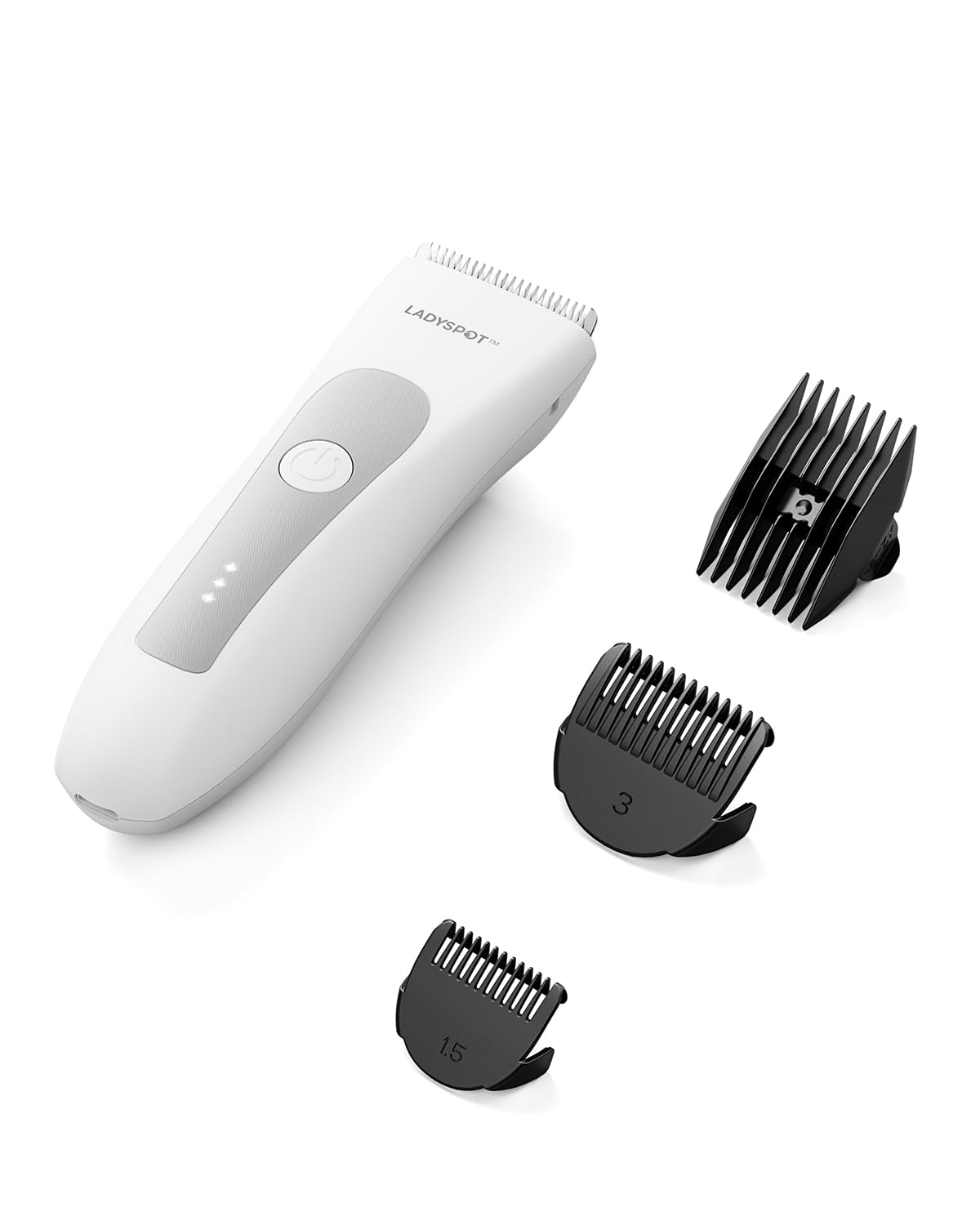Photo 1 of LADYSPOT™ Hair Finishing Trimmer Electric Shaver for Women, Women Shaving Sets, with 3 Guard and Replaceable Ceramic Blade Heads, LADYSPOT™ Pubic Hair Trimmer Kit Sets-(White)