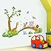decalmile Jungle Animals Tree Wall Stickers Lion Giraffe Elephant Walking on Bridge Wall Decals Kids Room Baby Room Nursery Bedroom Wall Decor(Finished Size: 48.8 Inch x 31 Inch)