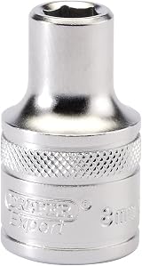 Draper 16595 1/2 Inch Square Drive 6 Point Socket 8mm Blue