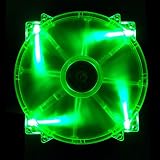 APEVIA CF20SL-UGN 200mm SILENT Green LED Case Fan with 3Pin & 4Pin Connectors
