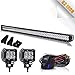 TURBOSII DOT 52Inch Led Light Bar Spot Flood Combo Offroad Work Lights + 4