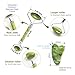 Jade Roller - Jade Roller For Face - Face Roller - Facial Roller - Gua Sha - Real 100% Jade - Face Massager For Wrinkles, Puffiness, Anti Aging - Durable, No Squeak - Bonus Face Brush Cleanser