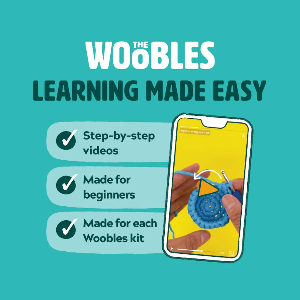 The Woobles Crochet Kit for Beginners - Easy Arts and Crafts Knitting & Crochet Animals Kit As Seen On Shark Tank - Pierre The Penguin