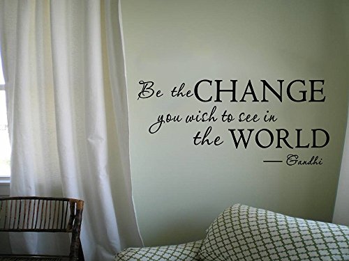 LUCKKYY Inspirational Wall Decals Quotes,Word Wall Sticker Quotes,Motivational Wall Decal,Family Inspirational Wall Art Sticker (Be Change-Black)