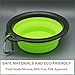 COMSUN 2-Pack Large Size Collapsible Dog Bowl, Food Grade Silicone BPA Free, Foldable Expandable Cup Dish for Pet Cat Food Water Feeding Portable Travel Bowl Blue and Green Free Carabiner