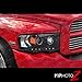 VIPMOTOZ [For 2002-2005 Compatible with Dodge RAM 1500 2500 3500] LED Halo Ring Black Projector Headlight Headlamp Assembly, Driver & Passenger Side