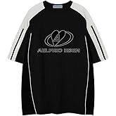 Aelfric Eden Mens Racing Tee Vintage Oversize Shirts Summer Unisex Printed Casual Tee Streetwear Harajuku Top Tshirt