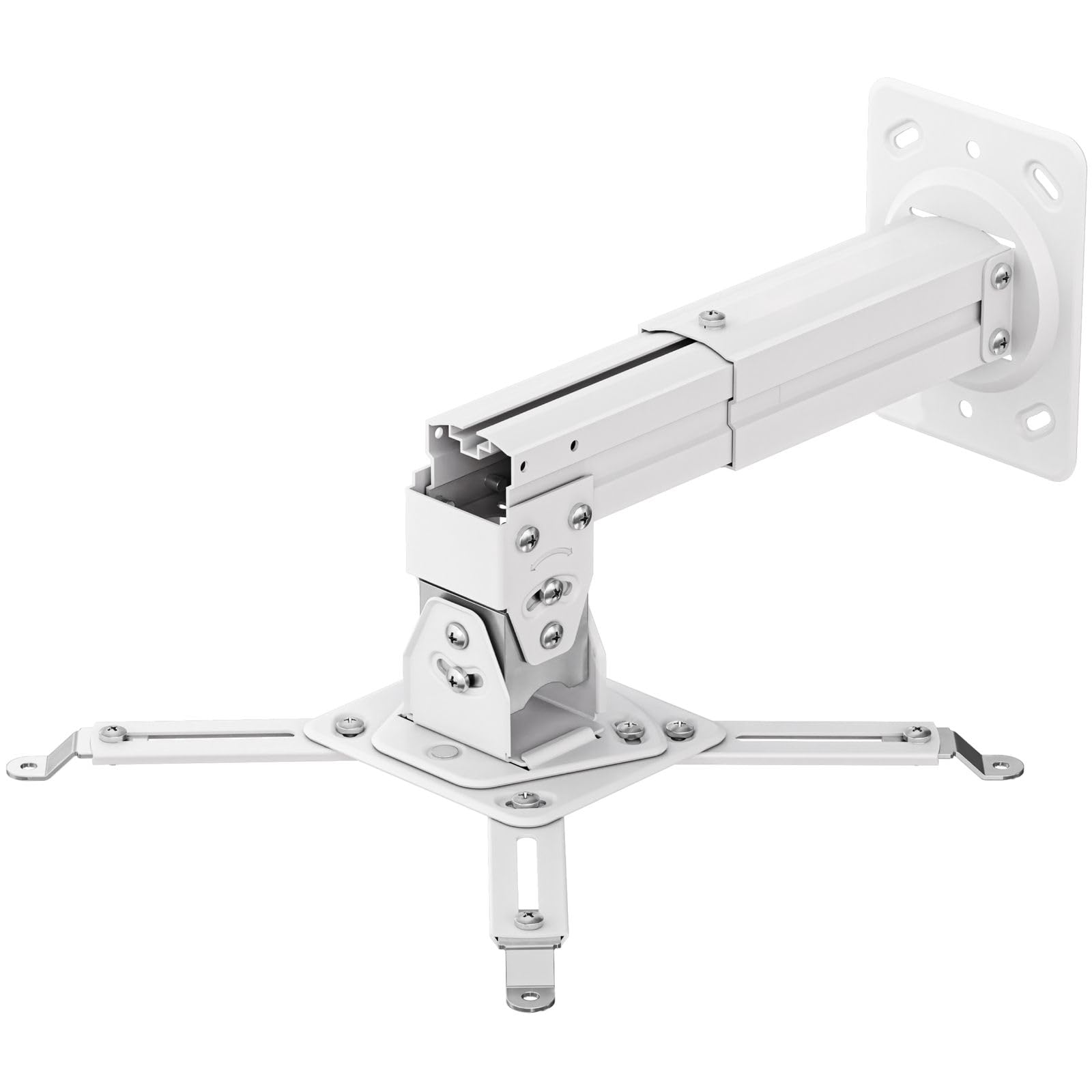 ONKRON Ceiling Wall Projector Mount Weight up to 10 kg, Universal Projector Ceiling Mount, Tilt & Swivel, Home Cinema Accessories K3A-W White