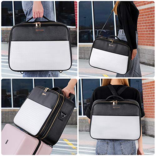 JAZZ GORDEN Professional Artist Makeup Travel Case with Mirror Waterproof Cosmetology Bag Large Capacity Cosmetic Makeup Brushes Bag with Adjustable Divider and Barber Tools Elastic Band - Image 7