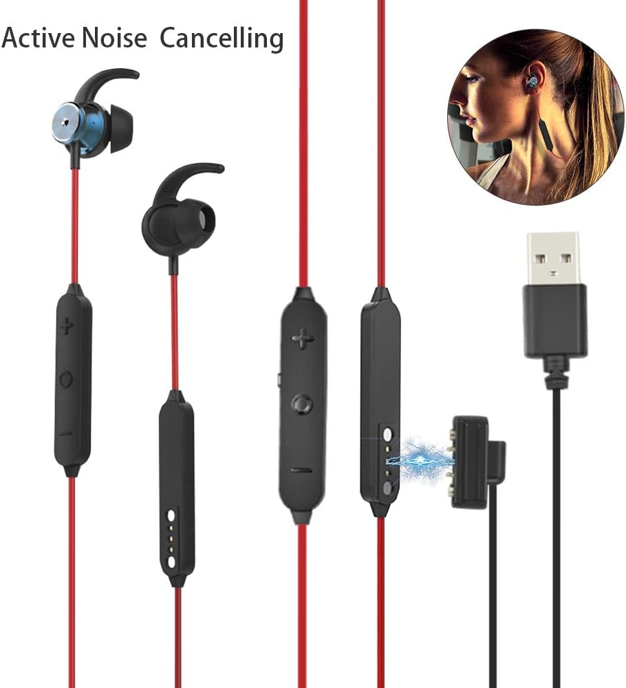 Active Noise Cancelling Bluetooth Headphones, Garcoo Wireless Headset with Mic, Magnetic Charging, 30dB Noise Reduction, Working Range 10 Meters