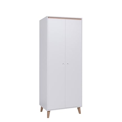 Mirjan24 Drehtürenschrank Oviedo SZ2D, Elegantes Schrank mit Kleiderstange und 6 Einlegeböden, Kleiderschrank im skandinavisc