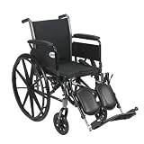 Drive Medical Cruiser III Light Weight Wheelchair with Various Flip Back Arm Styles and Front Rigging Options, Flip Back Removable Full Arms/Elevating Leg Rests, Black, 20 Inch
