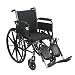 Drive Medical Cruiser III Light Weight Wheelchair with Various Flip Back Arm Styles and Front Rigging Options, Flip Back Removable Full Arms/Elevating Leg Rests, Black, 20 Inch