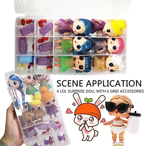 HUIZIjin 18 Compartments Toy Storage Carrying Box Accessories For LOL Surprise Dolls