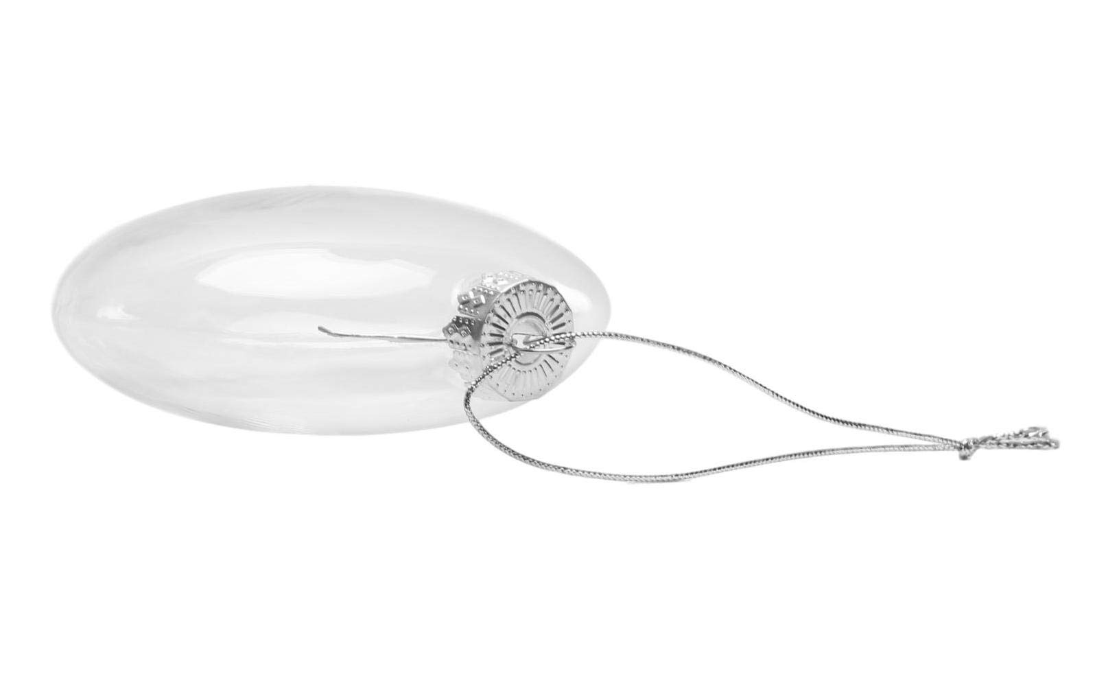 6 x 8cm Round Flat Clear Glass Christmas Baubles for DIY