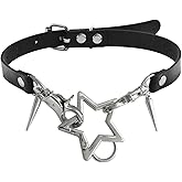 NUEAYMS Pentagrams Big Bone Leathers O Style Choker DIY Star Pendant Necklace for Women Punk Aesthetic Necklace Accessory