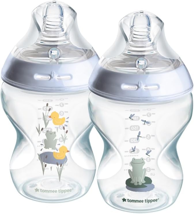 Tommee Tippee Closer to Nature Baby Bottles 260ml Pack of 2 Slow Flow Teats