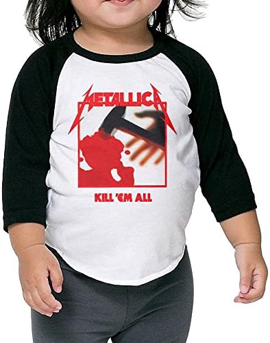Metallica Kill 'Em All Child Unisex Raglan Shirt Funny Baseball Jersey 3/4 Sleeve