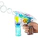 Bubble Gun Blower Machine - Light Up LED Transparent Blaster - For Kids, Playing, Outdoors, Indoors, Gifts, And Party Favors - 1 Bubble Solution And Batteries Included - By Kidsco