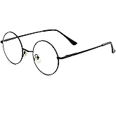 Kursan Small Round Clear Lens Glasses Non Prescription Circle Metal Frame Eyewear