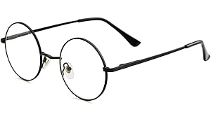 Kursan Small Round Clear Lens Glasses Non Prescription Circle Metal Frame Eyewear