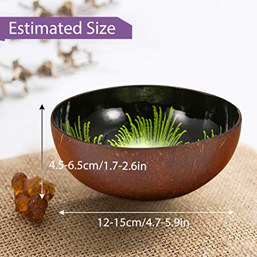 Essort Coconut Bowl, Natural Coconut Decorative Shell Handmade Unique Design for Party Home Kitchen Hotel Decoration Collection Wedding Birthday Gift Green