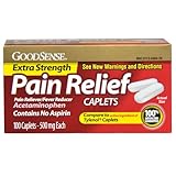 GoodSense Acetaminophen Extra Strength, Pain Reliever/Fever Reducer Caplets, 500 mg, 100 Count