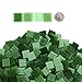 Milltown Merchants™ Green Mosaic Tiles - Bulk Mosaic Tile Assortment - 3/4 Inch (20mm) Mixed Colors Venetian Glass Tile - 1 Pound (16 oz) Craft and Backsplash Tile