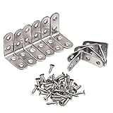 eBoot 40 40 mm 90 Degree Right Angle Brackets Stainless Steel Corner Braces with Screws, 10 Pack