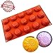 IC ICLOVER 15-Cavity Food Grade Silicone Non Stick Flowers Cake Bread Mold Chocolate Jelly Candy Baking Muffin Bakeware Mold, Ice Cube Tray DIY Mold-Vermeil